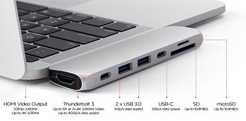 Satechi ra Type-C Hub mới cho Macbook Pro: thêm cổng HDMI và Thunderbolt 3