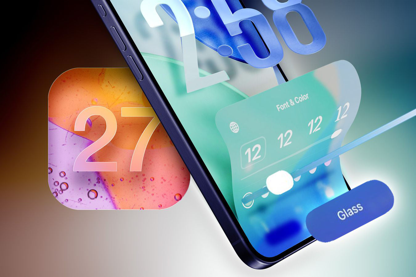 Apple đang thử thêm thanh trượt Liquid Glass cho toàn bộ hệ thống trên iOS 27