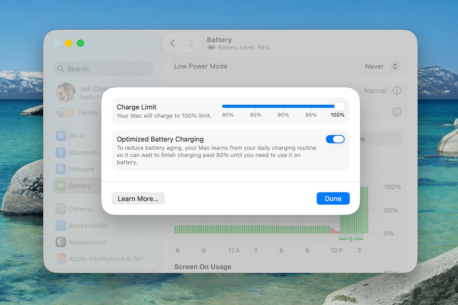 macOS Tahoe 26.4 bổ sung giới hạn sạc pin cho Mac, tương tự iPhone