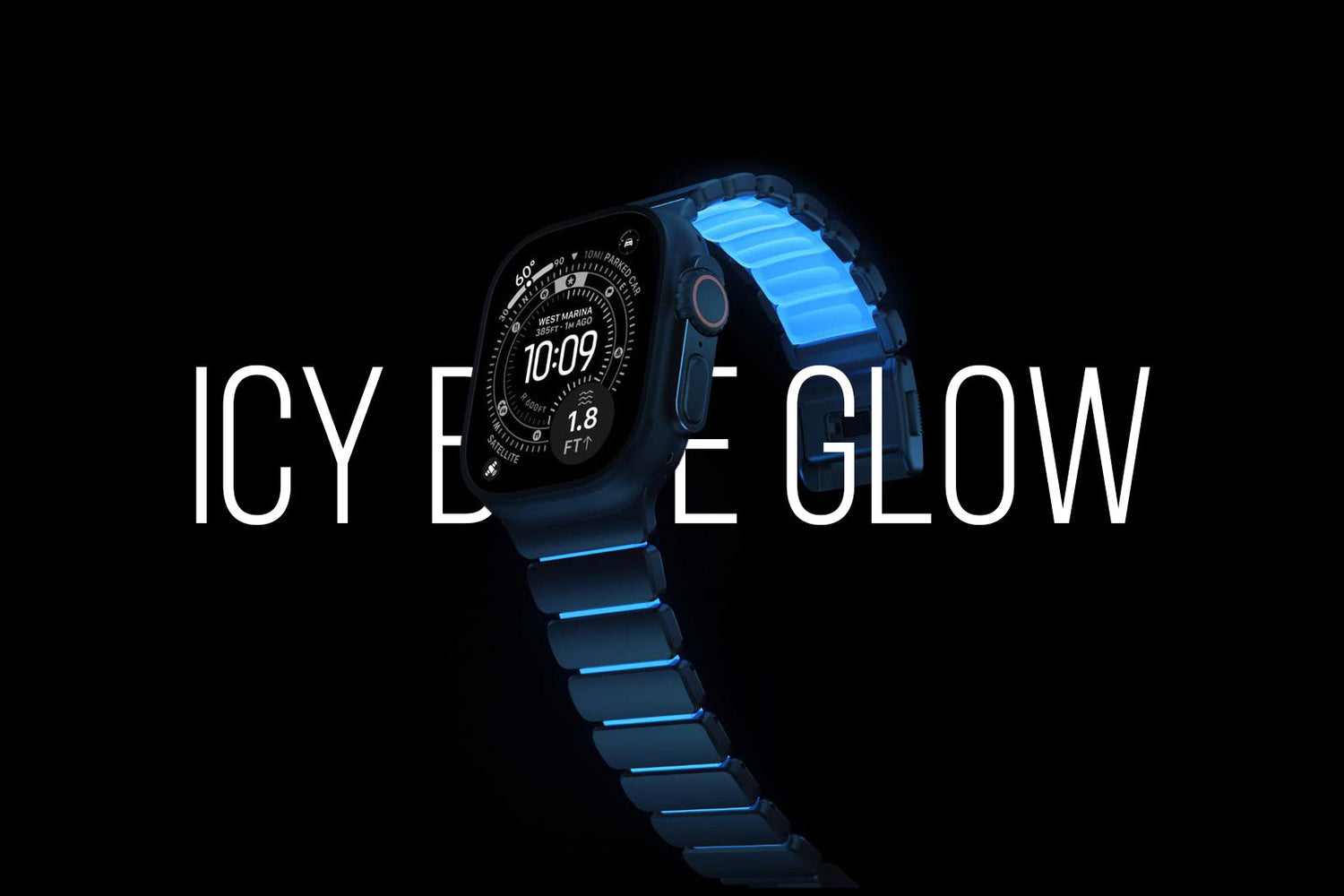 Nomad ra mắt dây Apple Watch titanium lai mới với màu ‘Icy Blue Glow’