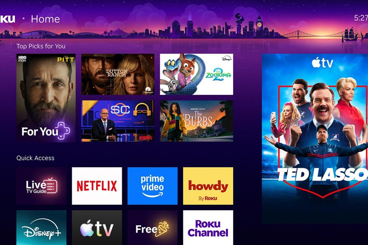 Roku làm mới màn hình chính sau hơn 10 năm, thêm AI gợi ý và lối tắt nhanh